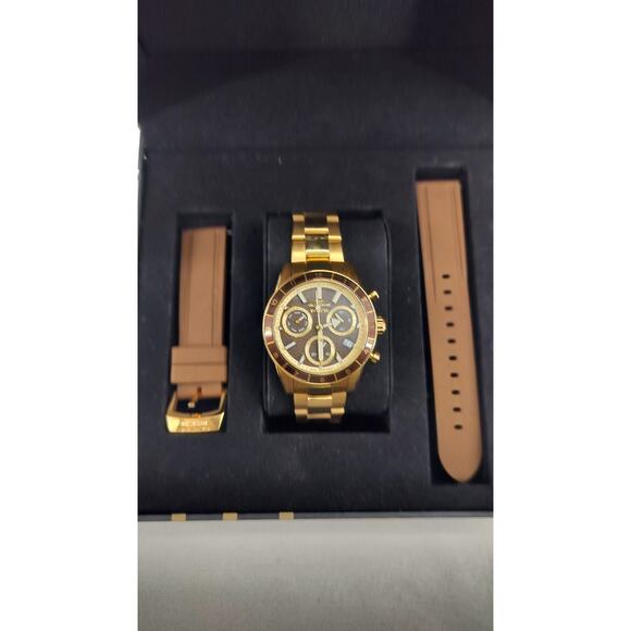 GLYCINE x INVICTA Men's Watch Quartz 5 Elements Gold - Picture 1 of 14